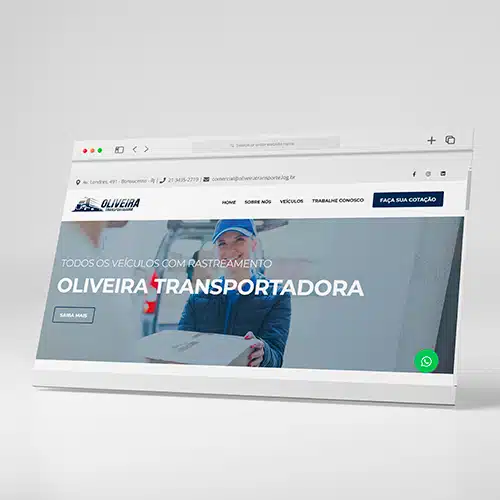 projeto de criação de site oliveira transportadora, web design
