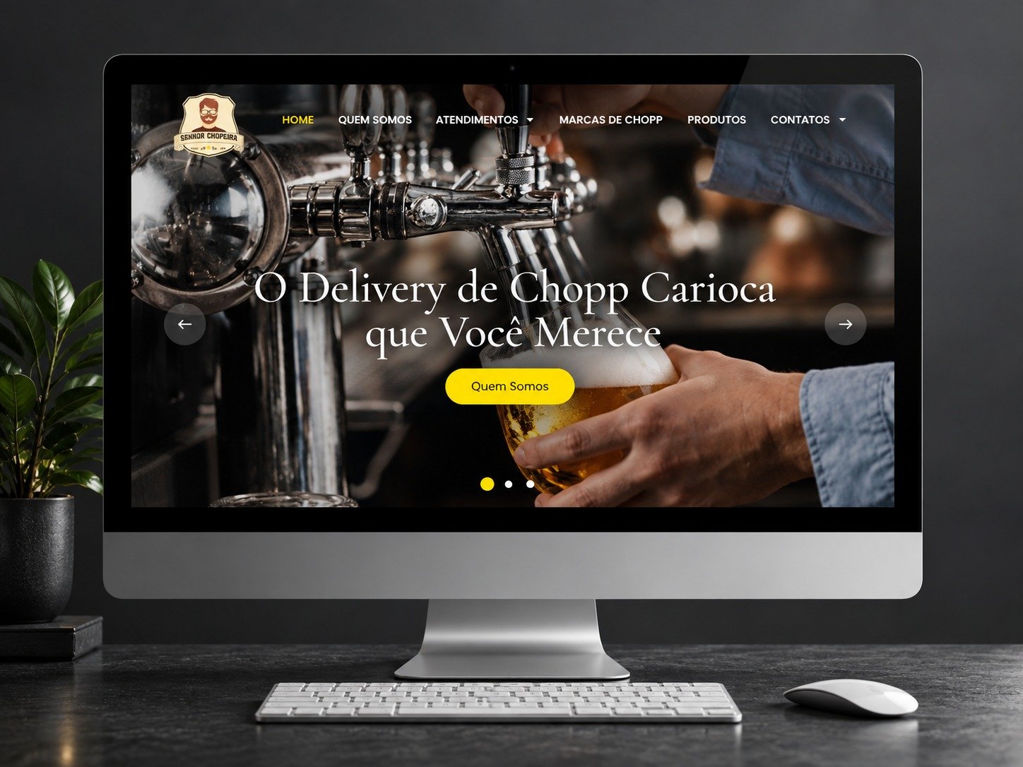 Mockup do site do Senhor Chopeira